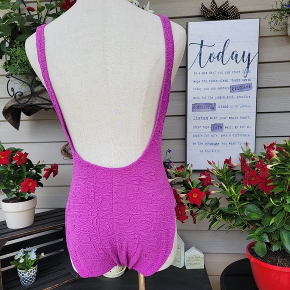 LA BLANCA ♡ Absolutely Gorgeous Vintage Purple 1pc Padded Bralette Swimsuit 10 - Picture 7 of 15